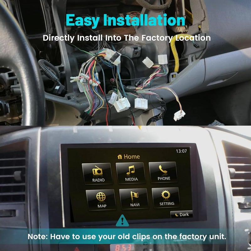 NuIth Double DIN Radio Installation Dash Kit Fits for 2005-2011 Toyota Tacoma, Aftermarket Radio Dash Stereo Mounting Installation Trim Bezel Bracket Kits - Image 4